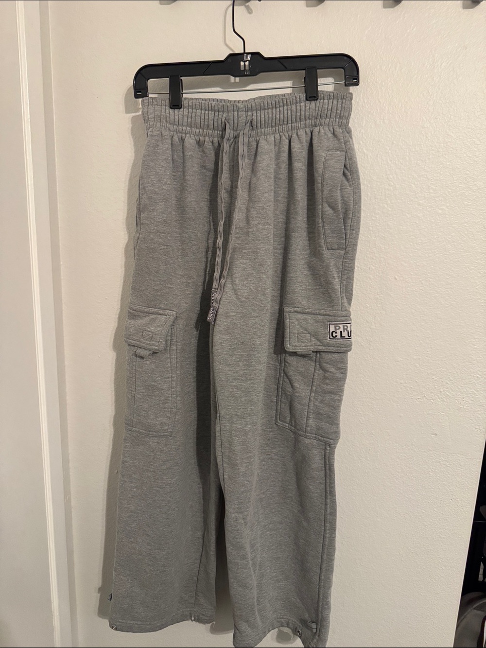 Pro Club Gray Cargo Sweat Joggers with Drawstring